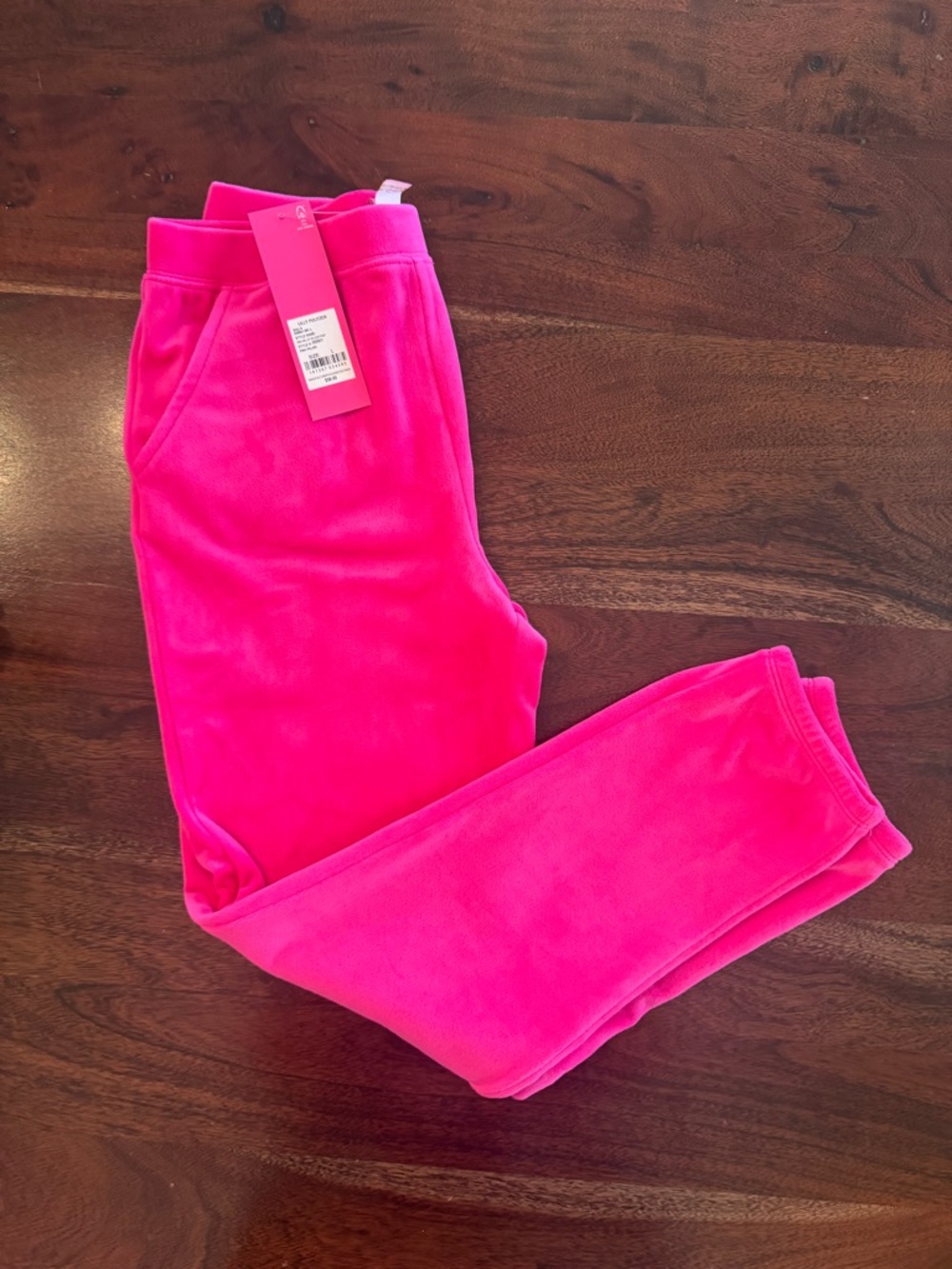 Lilly Pulitzer Girls Hot Pink Velour Jogger Pants